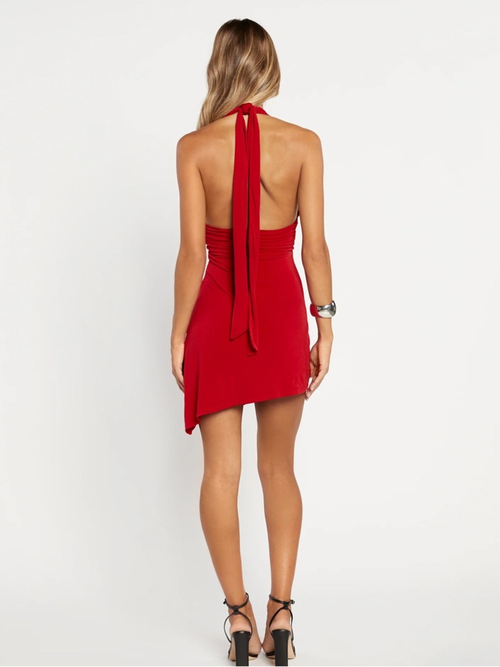 Tiger Mist ‘Luna’ Red Plunge Mini Dress - Picture 4 of 9